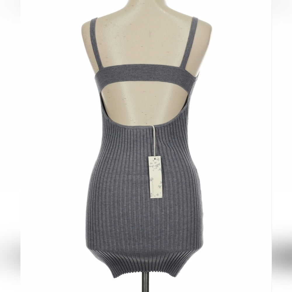 💥Sale💥NWT Endless Blu Ribbed Knit Mini Dress in Heathered Purple - Picture 2 of 6